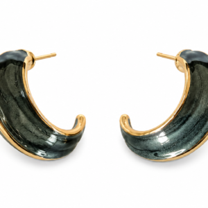 Marble Crescent- Hoop in Black earrings by Buddhu, product view