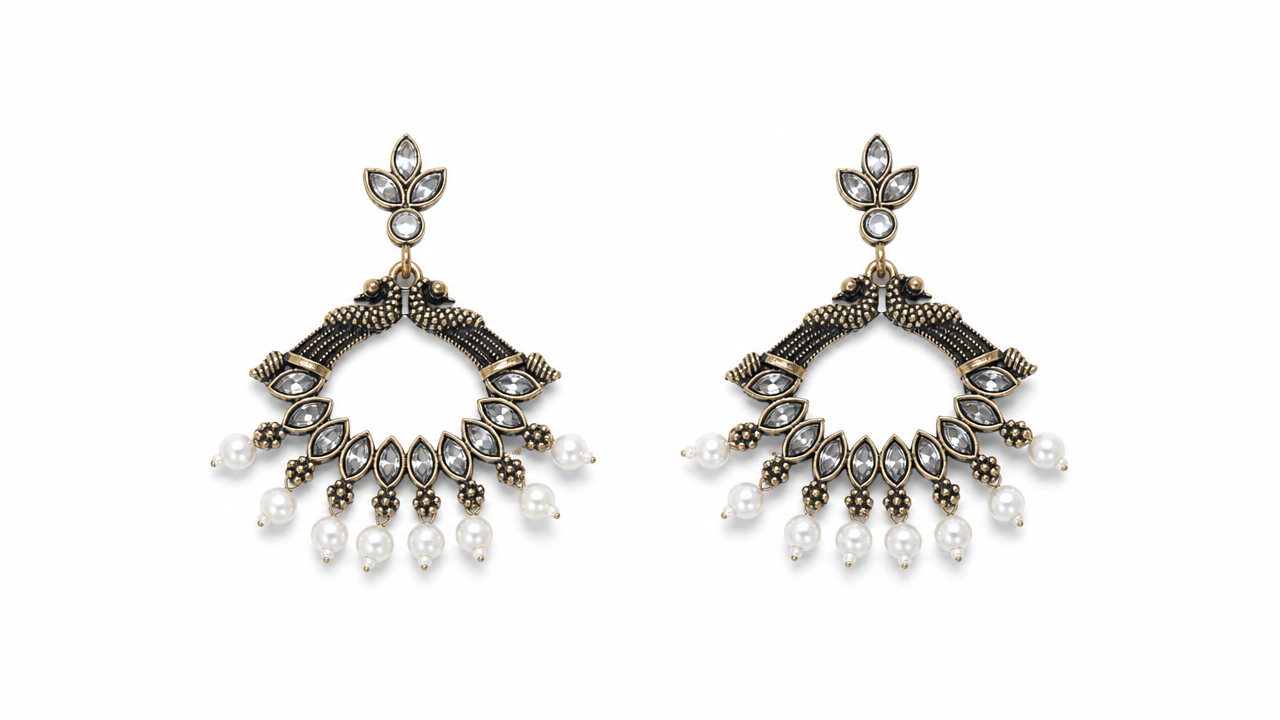 Pearl Peacock- Chandbali earrings product image