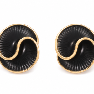 swirl petal galaxy- stud in Black earrings by Buddhu, product view