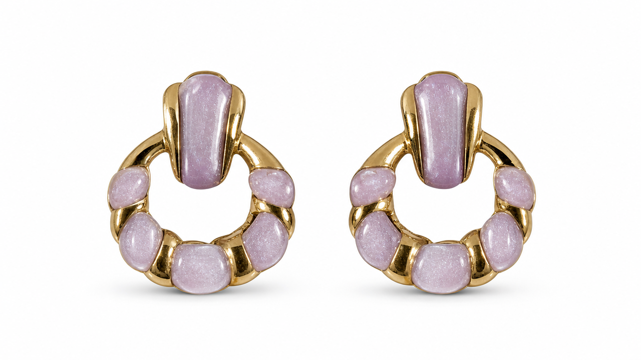 Dream Crystal Hoops in Lavendar earrings by Buddhu, product view