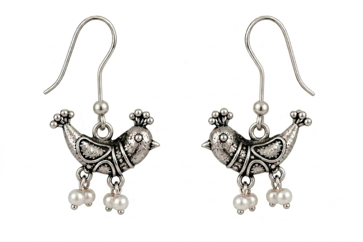 Birdsong silver Drop in Oxidized silver product image