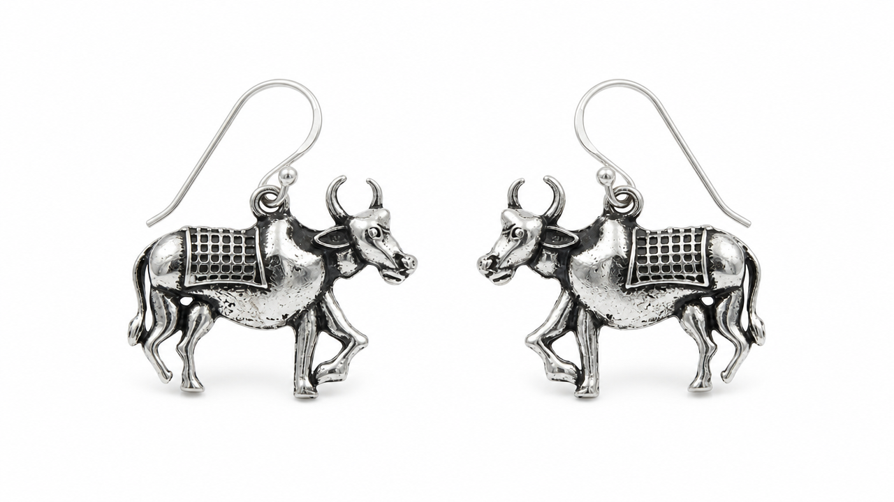 Nandi inspired Drop in Oxidized silver product image